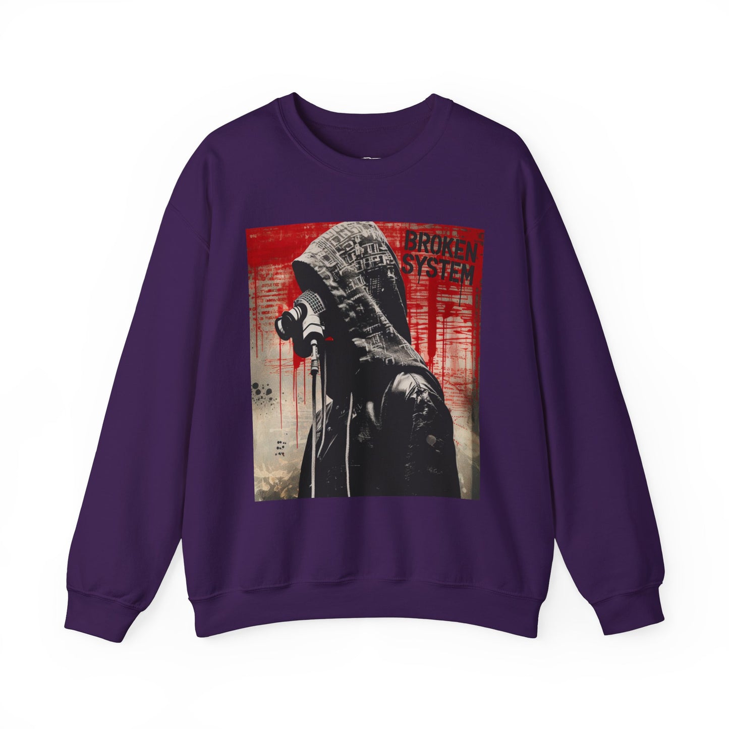 Unisex Heavy Blend™ Crewneck Sweatshirt - 'Broken System' Graphic Design - Riff Raff Wear