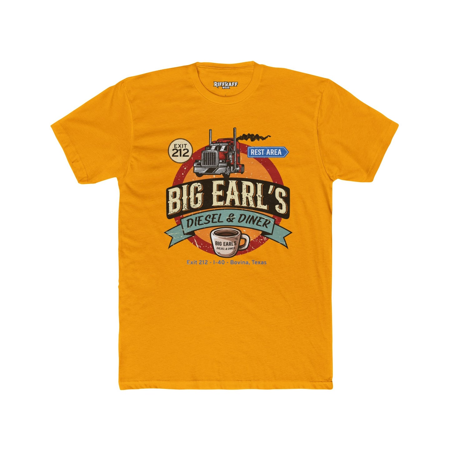 Big Earl's Diesel & Diner Graphic Tee - Unisex Cotton Crew Shirt - Riff Raff Underground