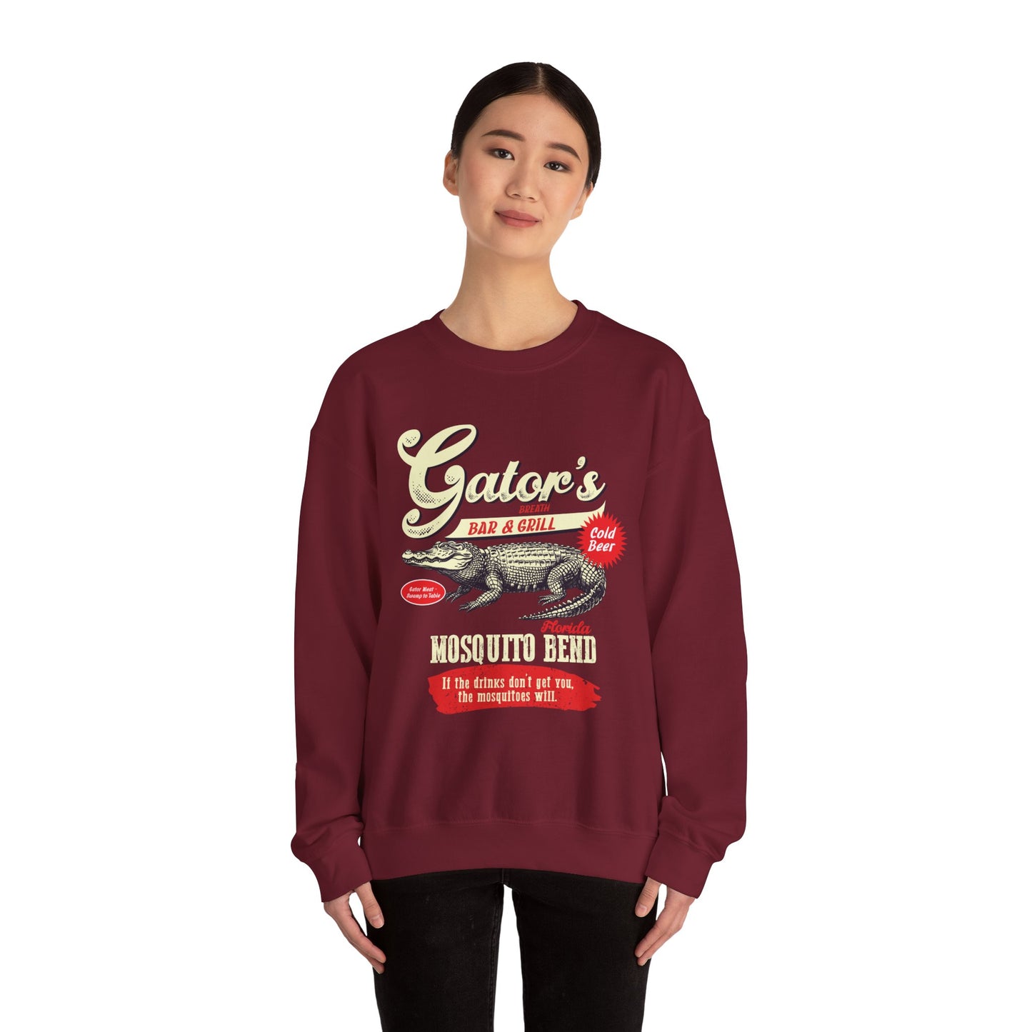 Gator's Bar & Grill Crewneck Sweatshirt - Vintage Style - Riff Raff Wear
