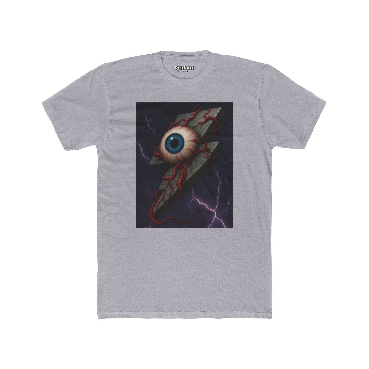 Unisex Cotton Crew Tee - Eye of Lightning Graphic Tee for Bold Style - Riff Raff Wear