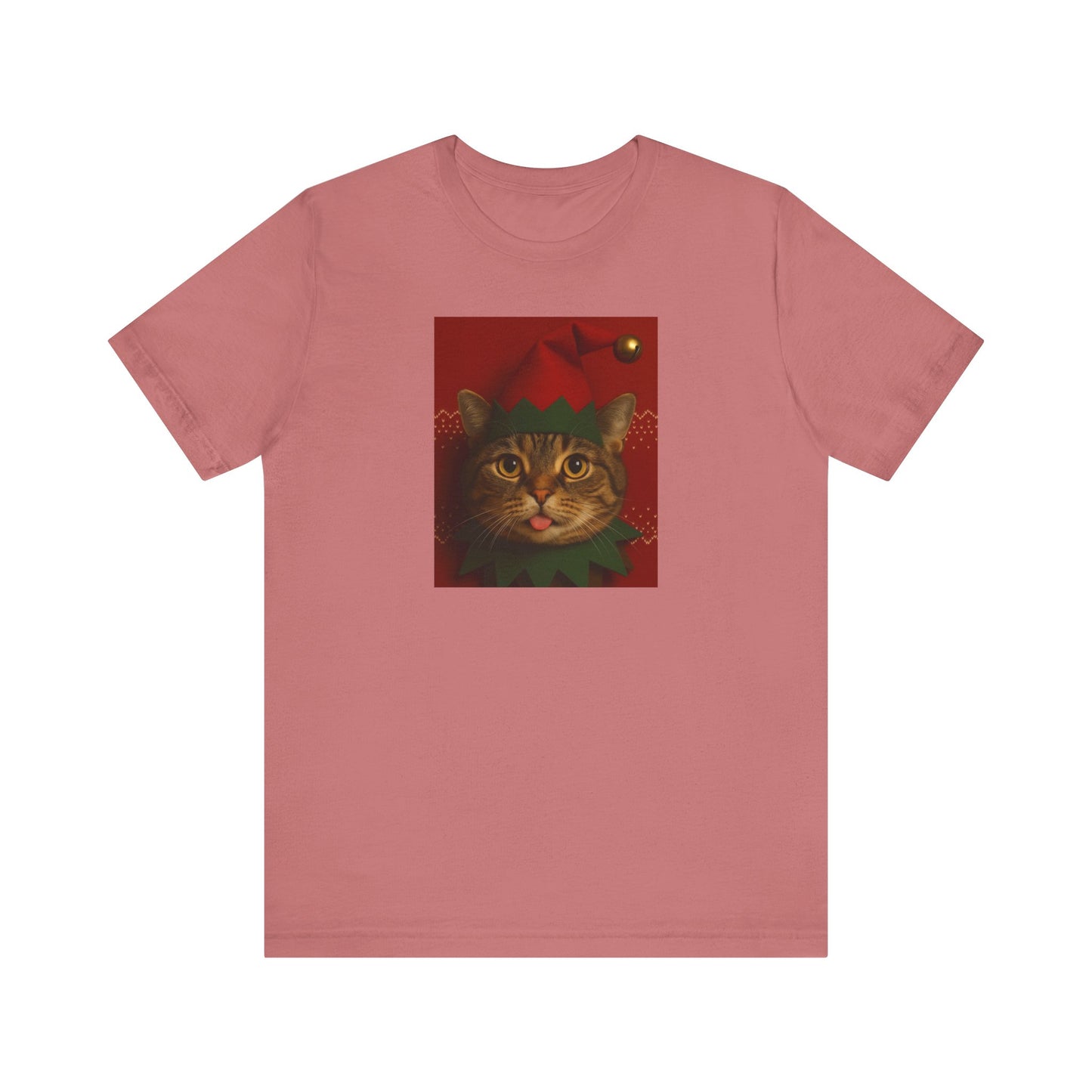 Festive Cat Elf T-Shirt, Christmas Tee, Holiday Gift, Cute Cat Lover Shirt, Unisex Apparel, Funny Christmas Top - Riff Raff Wear