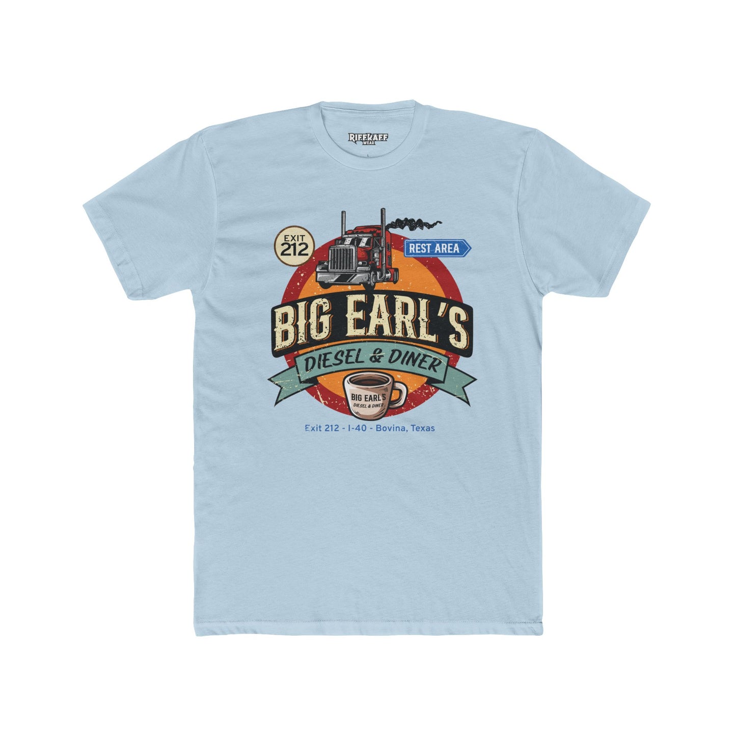 Big Earl's Diesel & Diner Graphic Tee - Unisex Cotton Crew Shirt - Riff Raff Underground