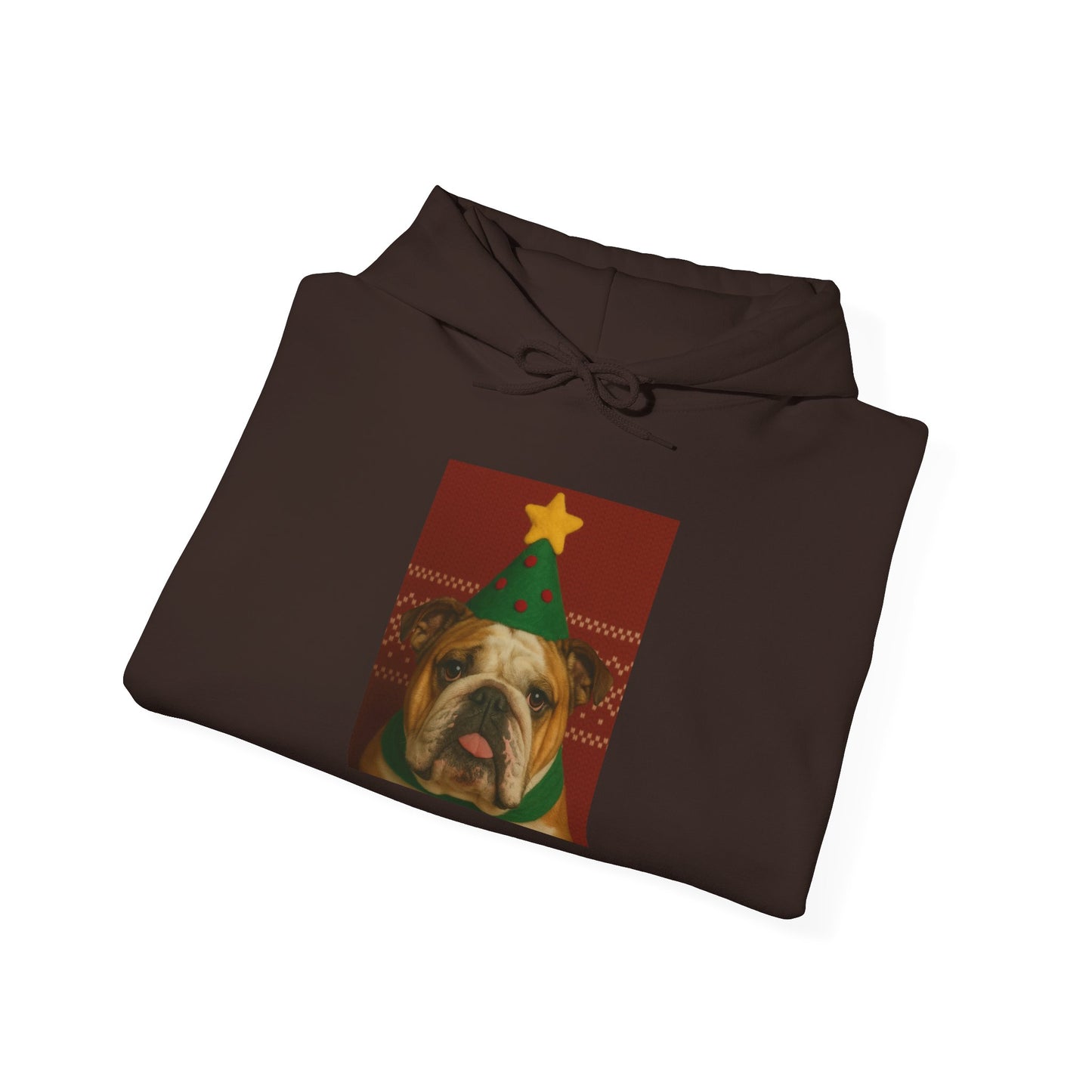 Christmas Bulldog Hoodie, Unisex Sweatshirt, Cozy Holiday Gift, Dog Lover Apparel, Festive Sweater For Winter Celebrations - Riff Raff Wear