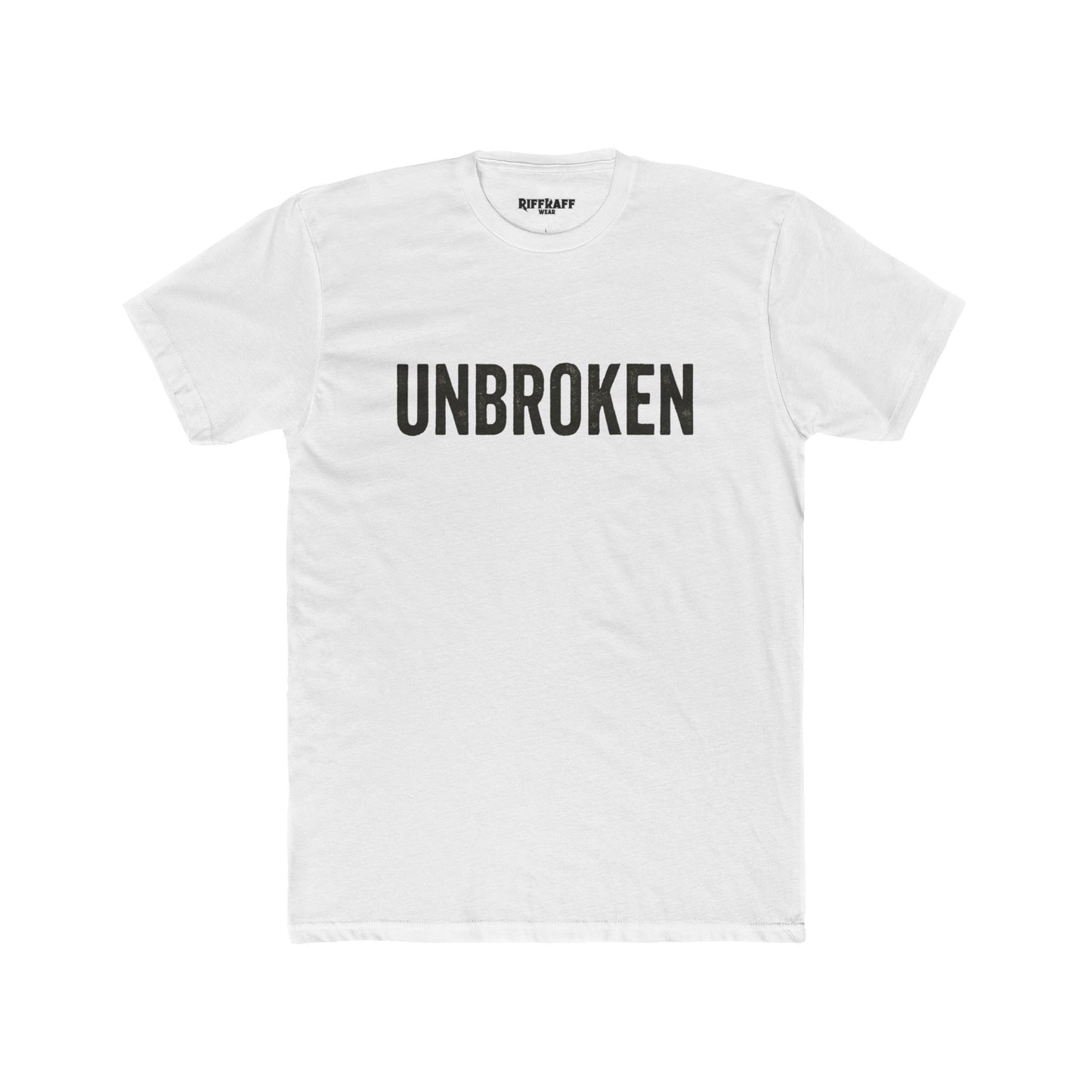 Unisex Cotton Crew Tee - UNBROKEN Inspirational Shirt - Riff Raff Wear Fitness