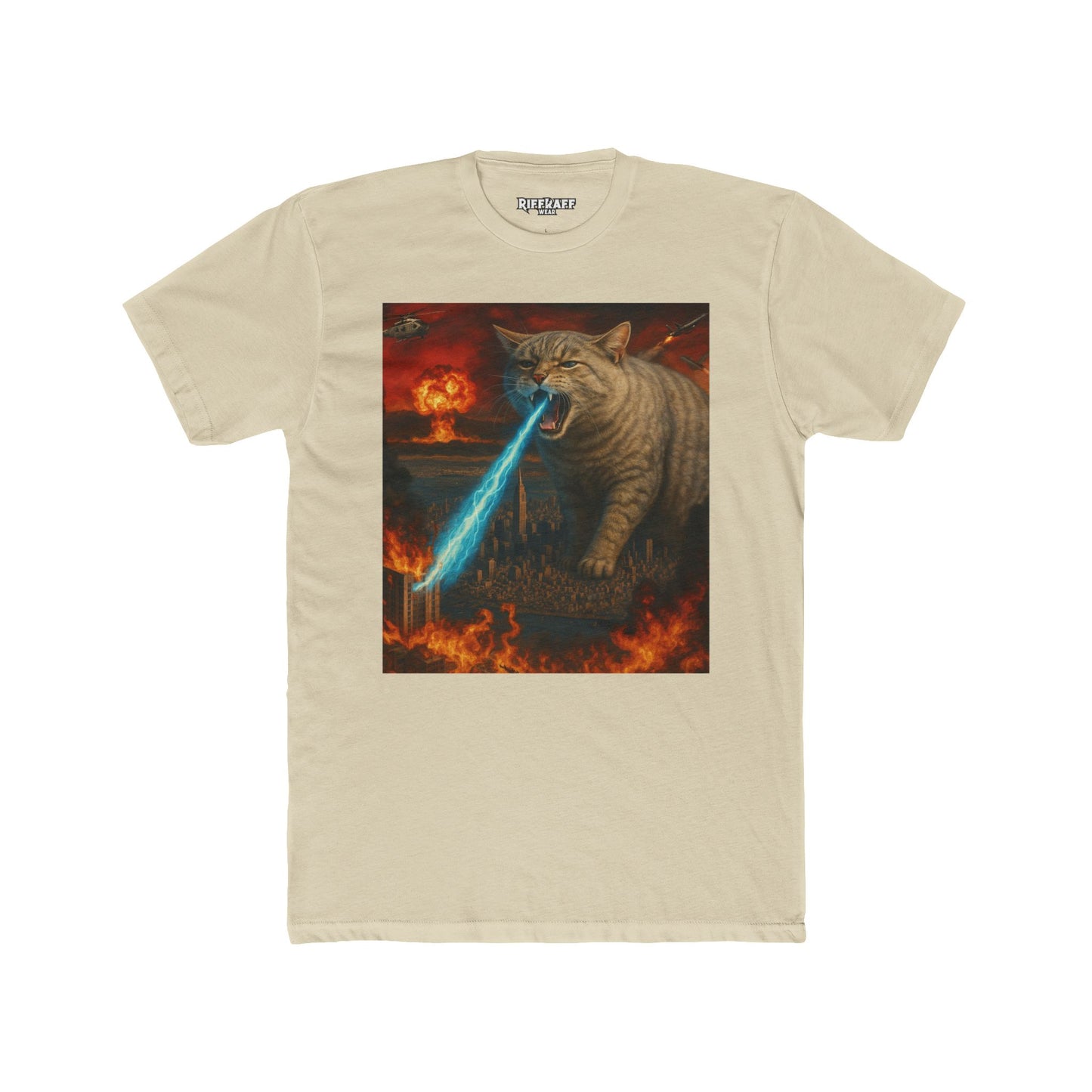 Epic Cat Battle Unisex Cotton Crew Tee - Fun Graphic Tee for Animal Lovers - Riff Raff Wear