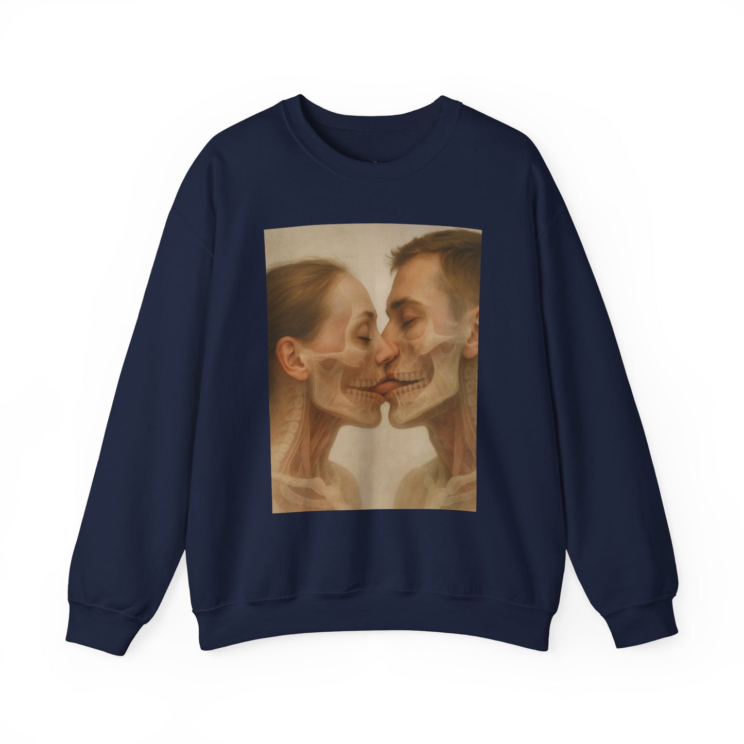 Romantic Skull Art Sweatshirt - Unisex Cozy Crewneck for Couples, Halloween, Gift Idea, Unique Sweatshirt, Trendy Layering - Riff Raff Wear