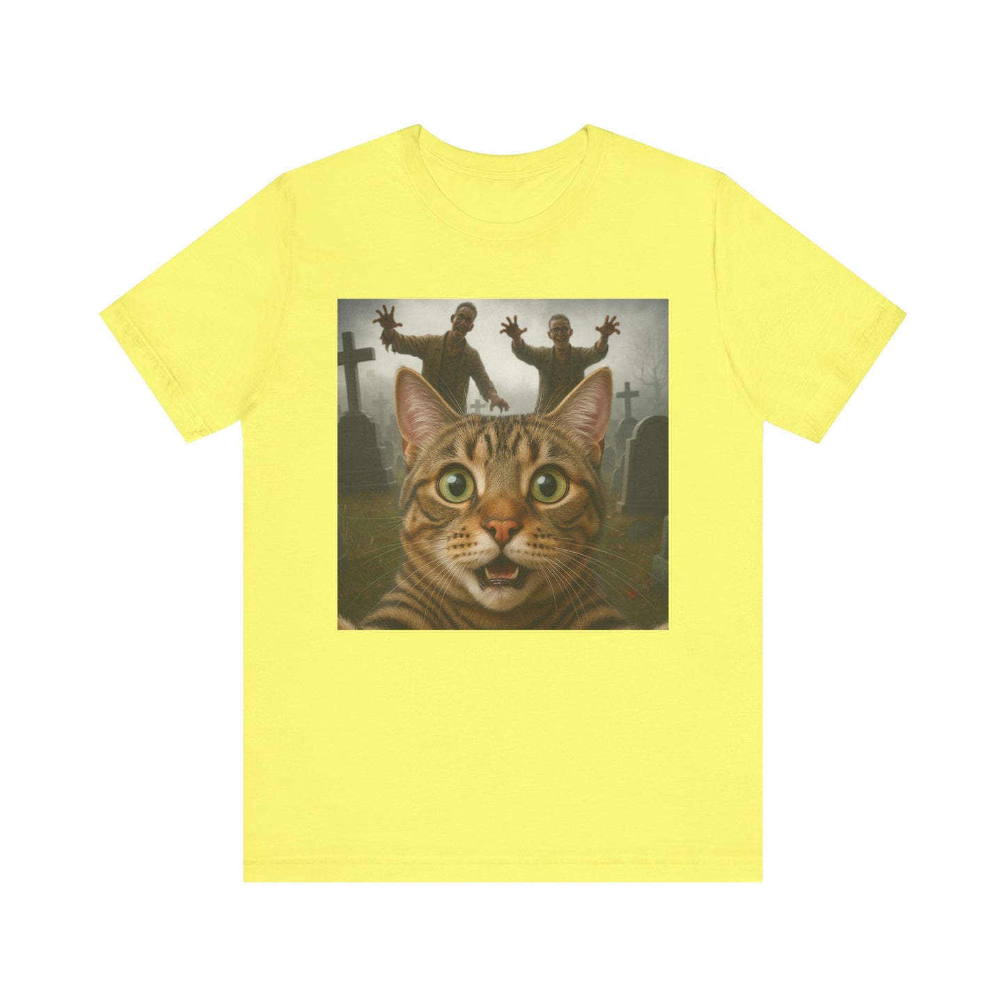 Zombie Cat Halloween Tee, Cute Cat Shirt, Unisex Graphic Tee, Funny Pet Lover Gift, Halloween Costume Top - Riff Raff Wear