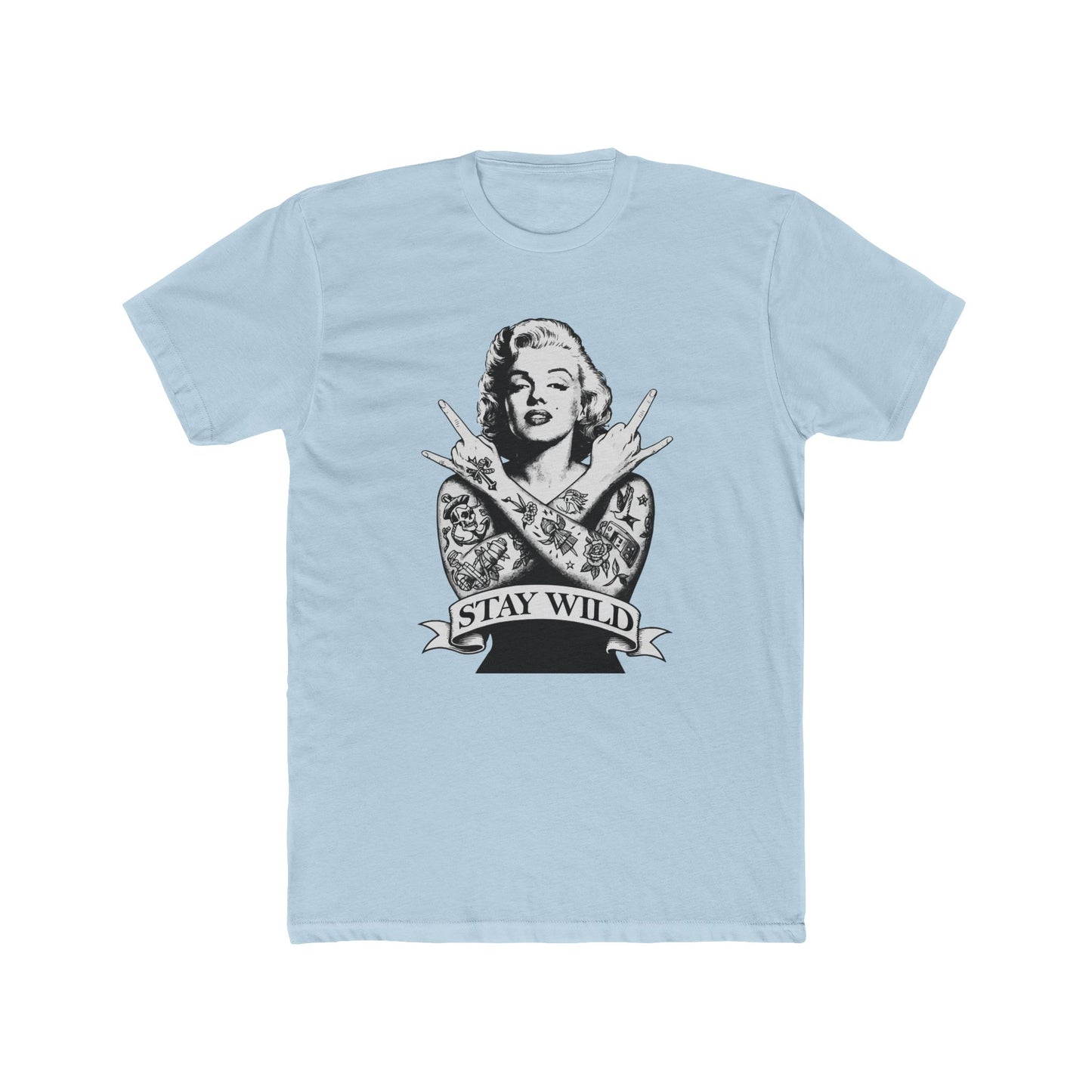 Stay Wild Unisex Cotton Crew Tee - Retro Tattoo Style Shirt - Riff Raff Wear