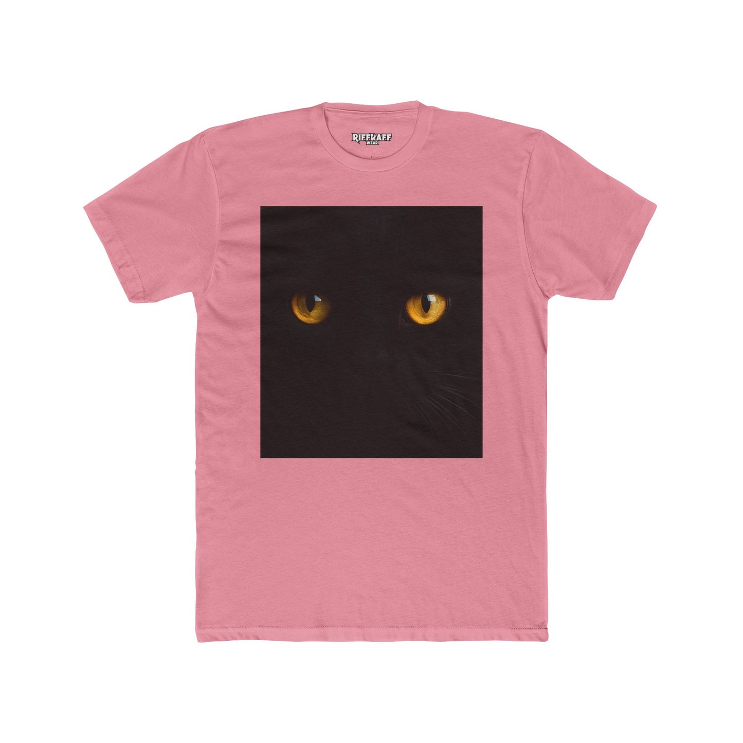 Mystical Cat Eyes Unisex Cotton Crew Tee - Perfect for Cat Lovers - Riff Raff Wear