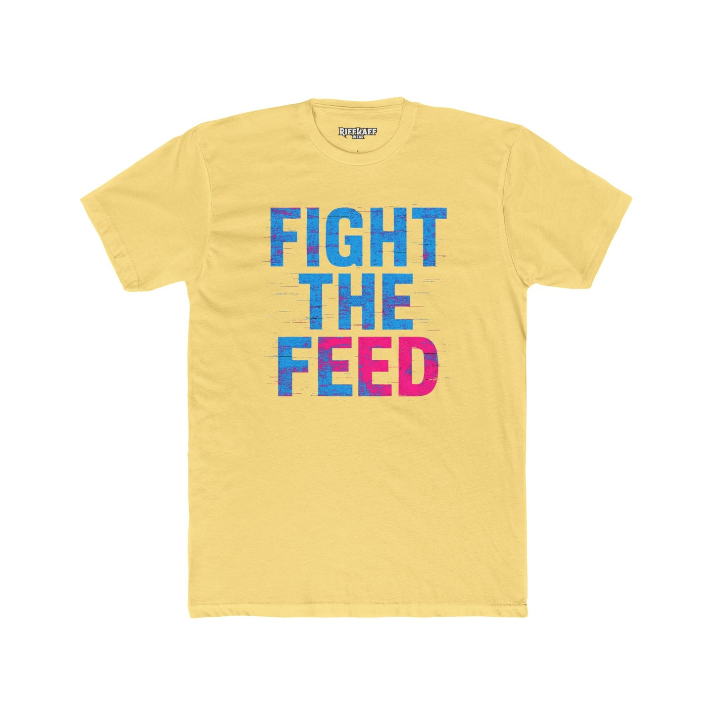 Unisex Cotton Crew Tee - Fight the Feed Graphic T-Shirt - Riff Raff Wear