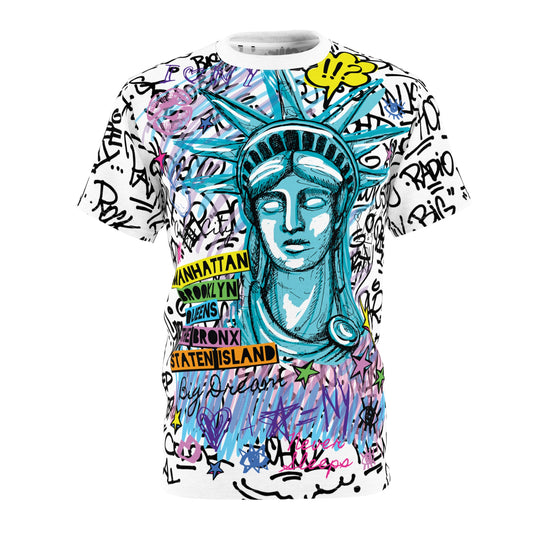 Statue of Liberty Graphic Tee - Unisex Cut & Sew Shirt for City Lovers - Riff Raff Wear