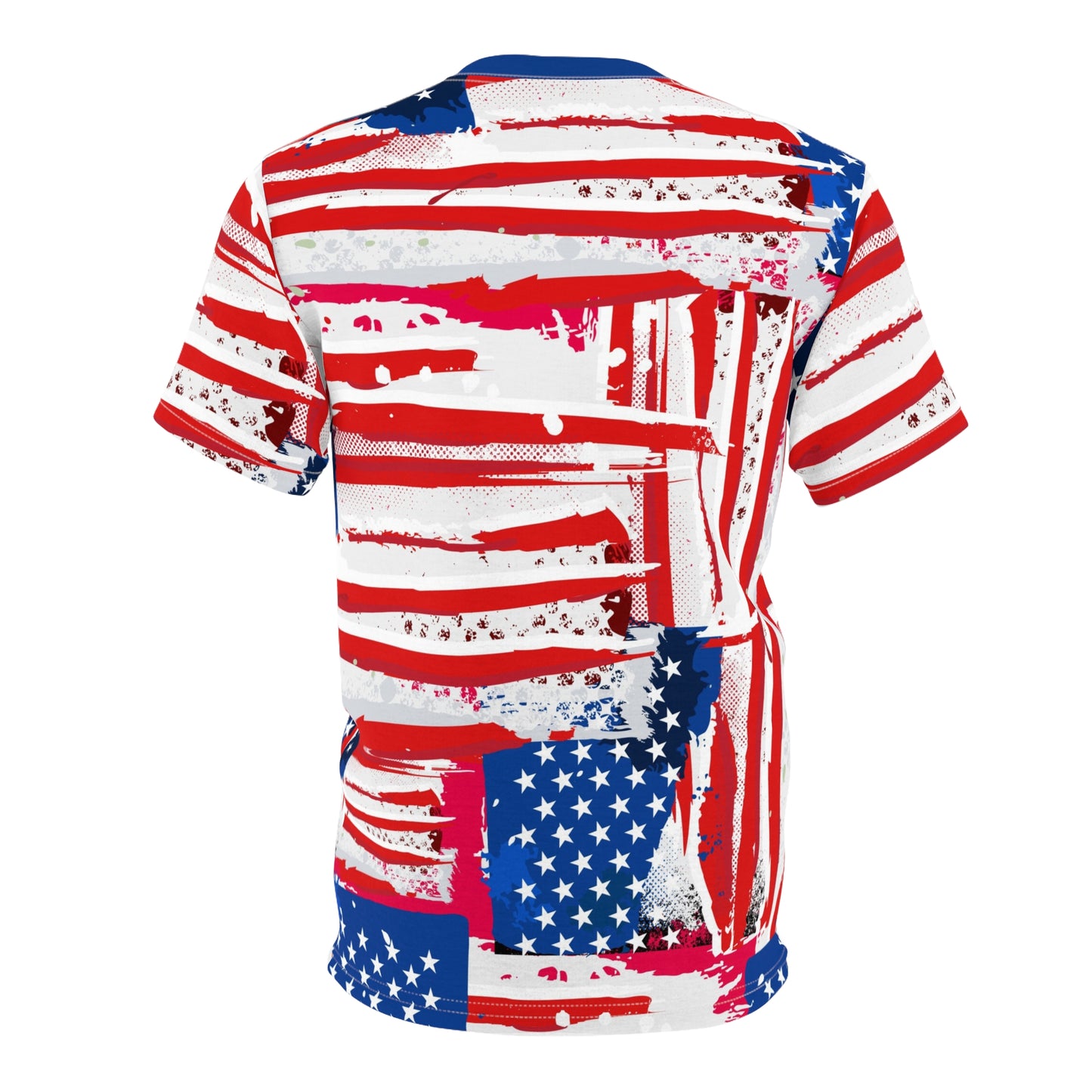 Patriotic Unisex Cut & Sew Tee - Bold American Flag Design for All Occasions - Riff Raff Wear