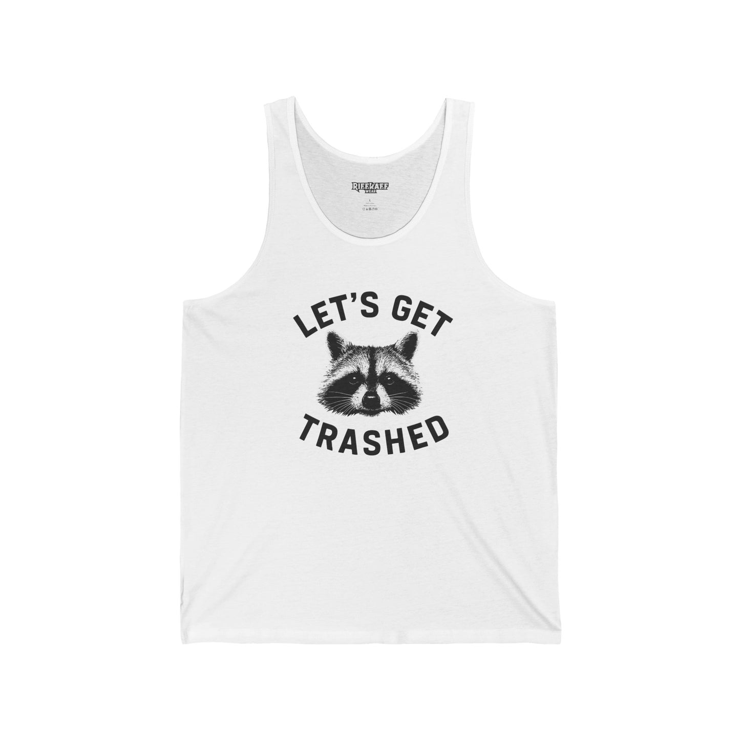 Unisex Jersey Tank - "Let's Get Trashed" Racerback for Parties & Celebrations - Riff Raff Wear
