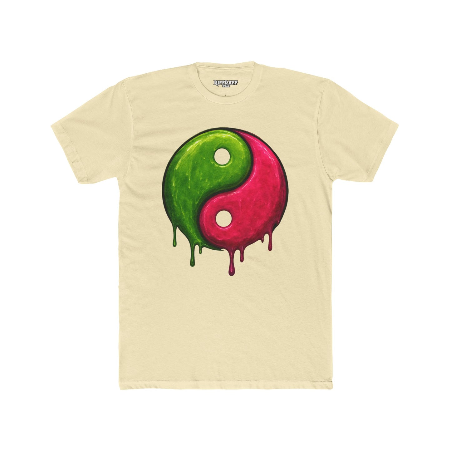 Yin Yang Drip Unisex Cotton Crew Tee - Stylish & Fun Graphic Tee for Everyday Wear - Riff Raff Wear