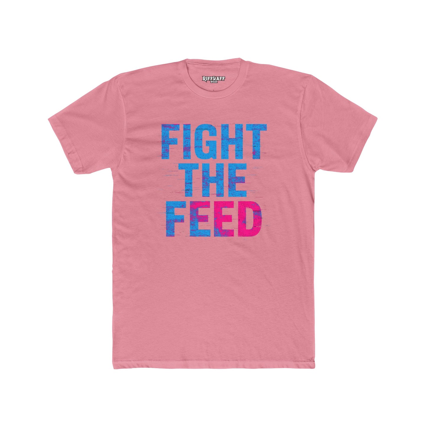 Unisex Cotton Crew Tee - Fight the Feed Graphic T-Shirt - Riff Raff Wear