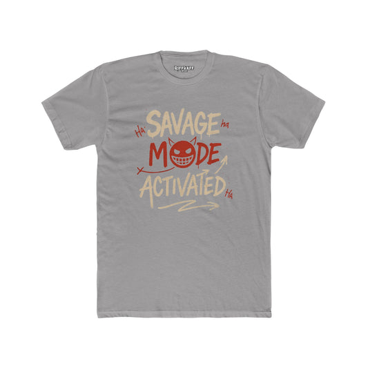 Savage Mode Activated Unisex Cotton Crew Tee – Casual Graphic Shirt for Everyday Style - Riff Raff Wear