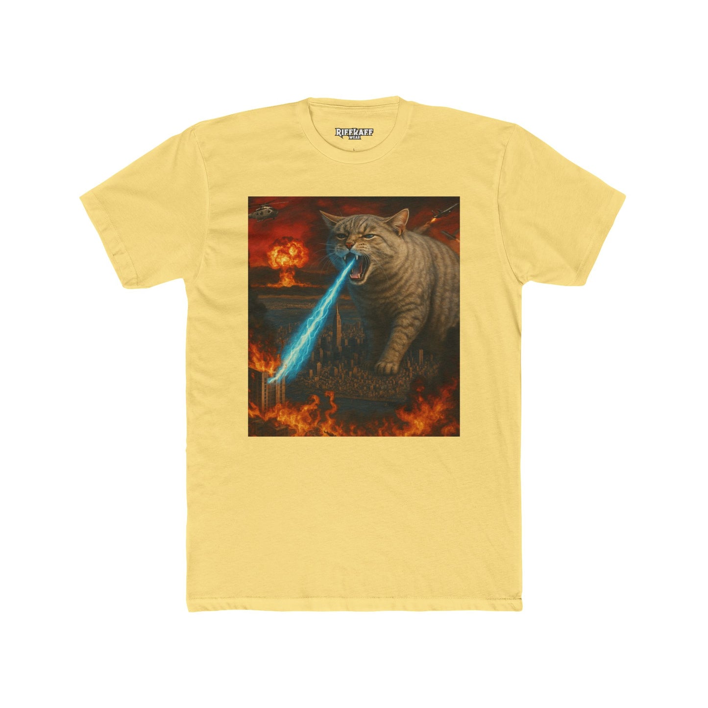 Epic Cat Battle Unisex Cotton Crew Tee - Fun Graphic Tee for Animal Lovers - Riff Raff Wear