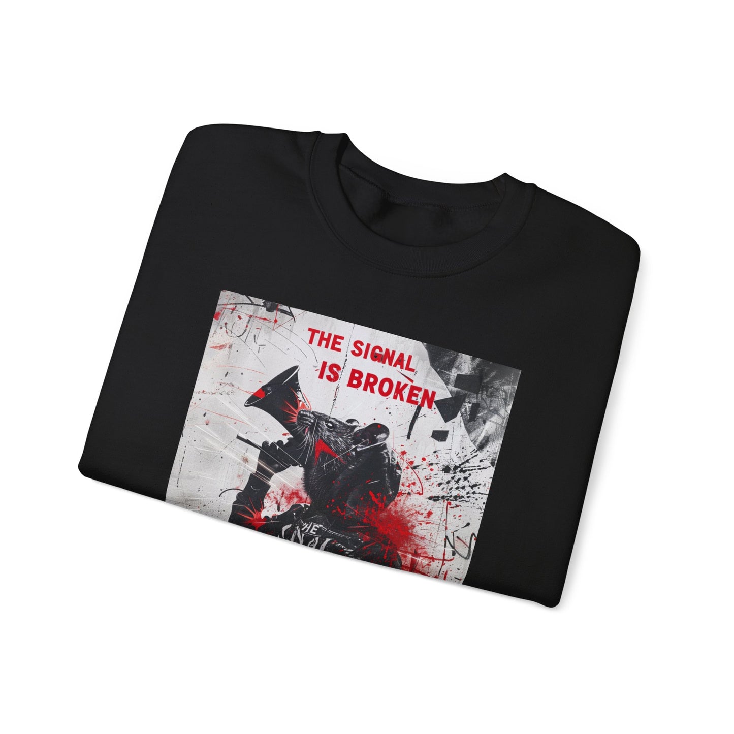 Unisex Crewneck Sweatshirt - "The Signal is Broken" Graphic Design - Riff Raff Wear