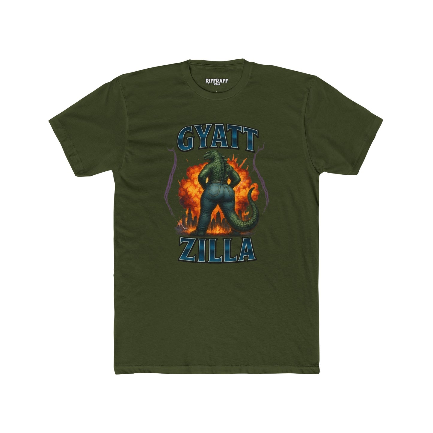 Unisex Cotton Crew Tee with Gyatt Zilla Design, Fun Graphic Tee, Casual Wear - Riff Raff Wear