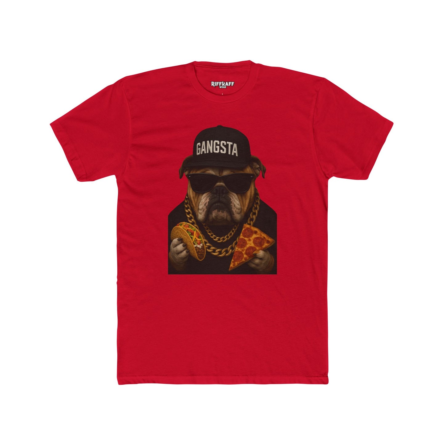 Gangsta Dog Unisex Cotton Crew Tee - Fun & Playful Graphic Shirt - Riff Raff Wear