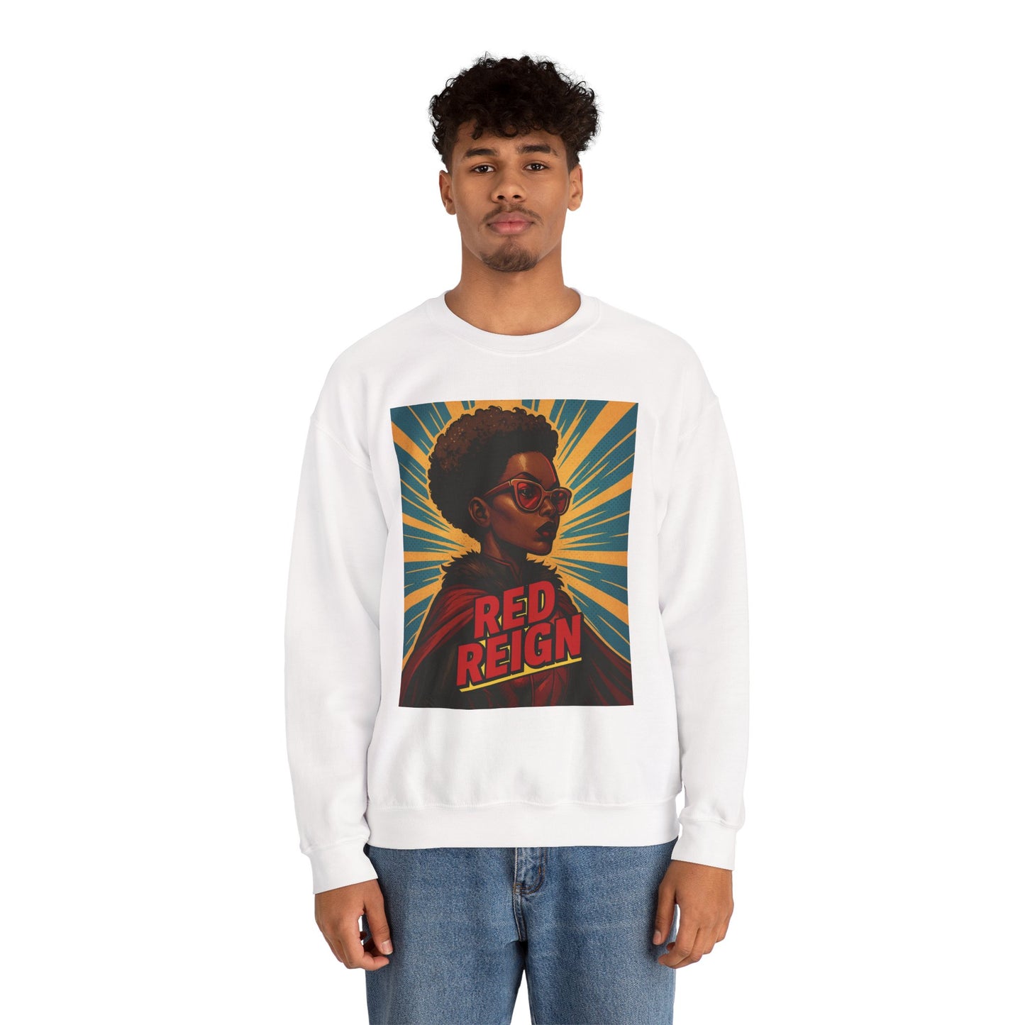 Red Reign Unisex Crewneck Sweatshirt - Stylish & Bold Graphic Design - Riff Raff Wear