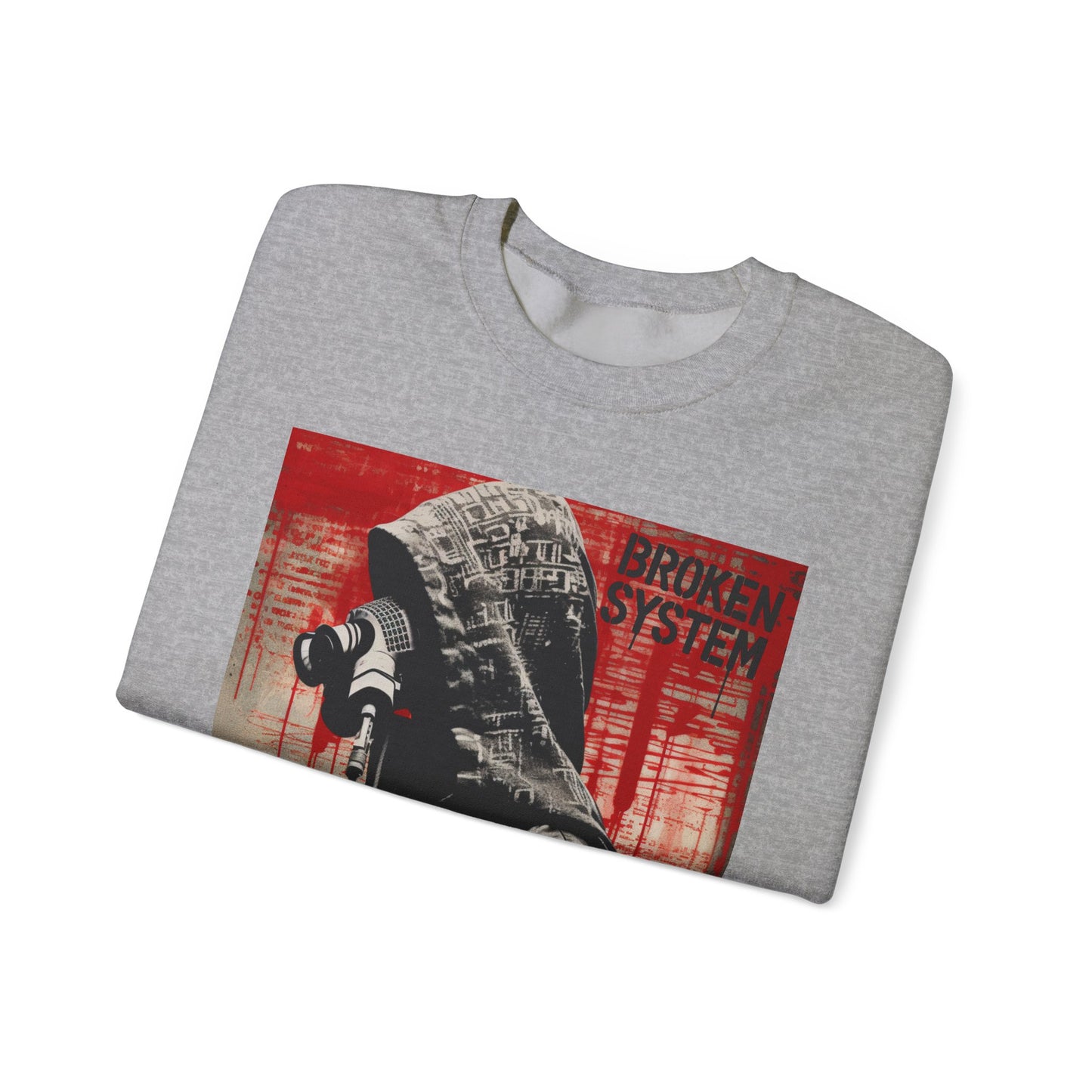 Unisex Heavy Blend™ Crewneck Sweatshirt - 'Broken System' Graphic Design - Riff Raff Wear