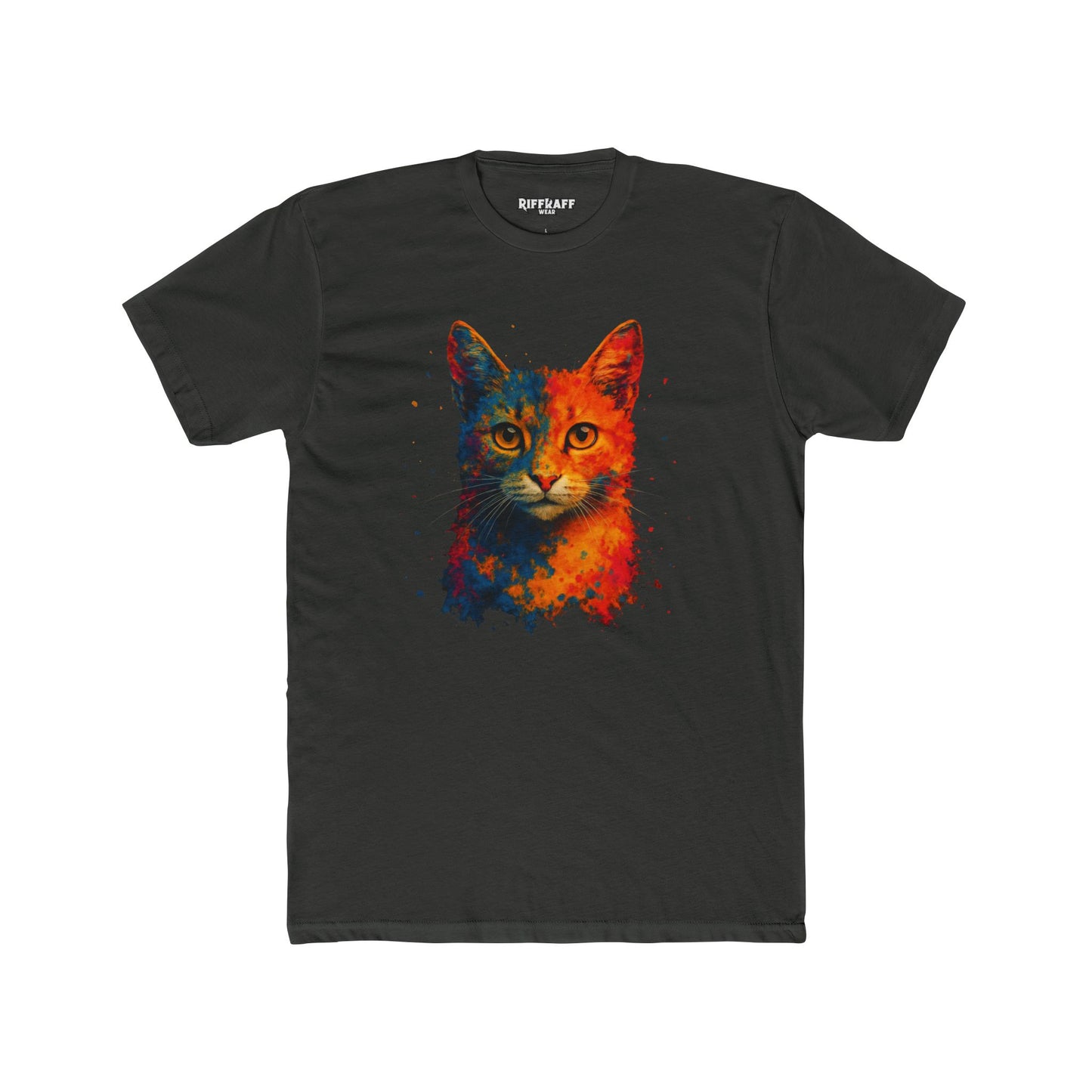 Vibrant Cat Art Unisex Cotton Crew Tee - Riff Raff Wear