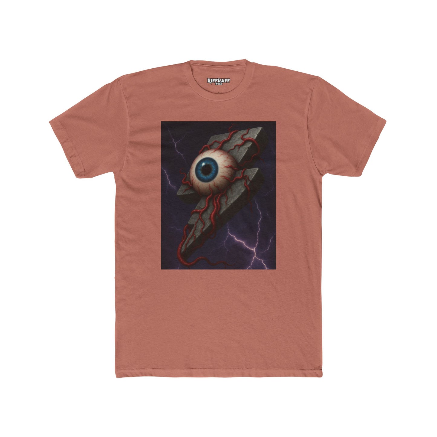 Unisex Cotton Crew Tee - Eye of Lightning Graphic Tee for Bold Style - Riff Raff Wear
