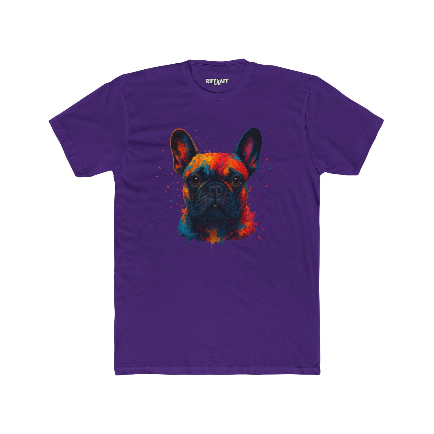 Colorful French Bulldog Unisex Cotton Crew Tee - Riff Raff Wear