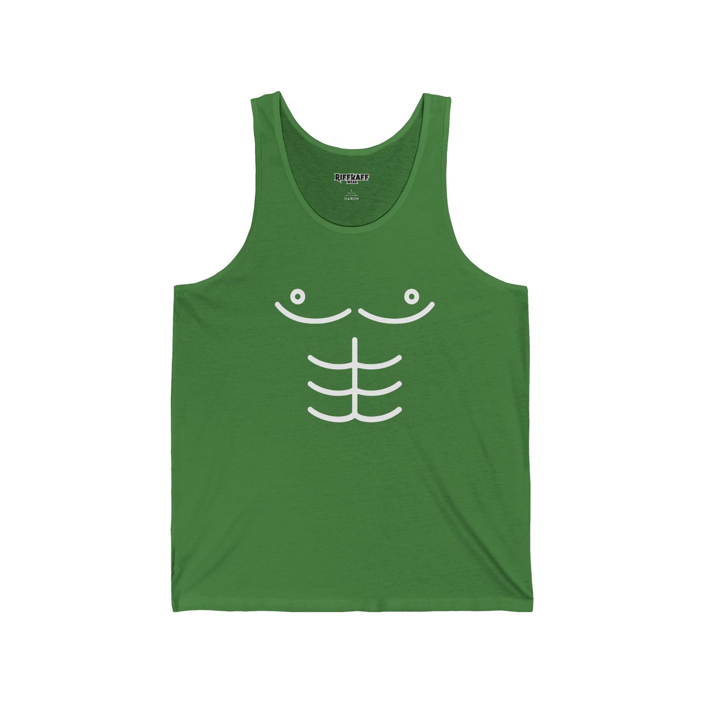 Funny Unisex Jersey Tank with Abs Design - Perfect for Summer, Gym, and Casual Wear - Riff Raff Wear