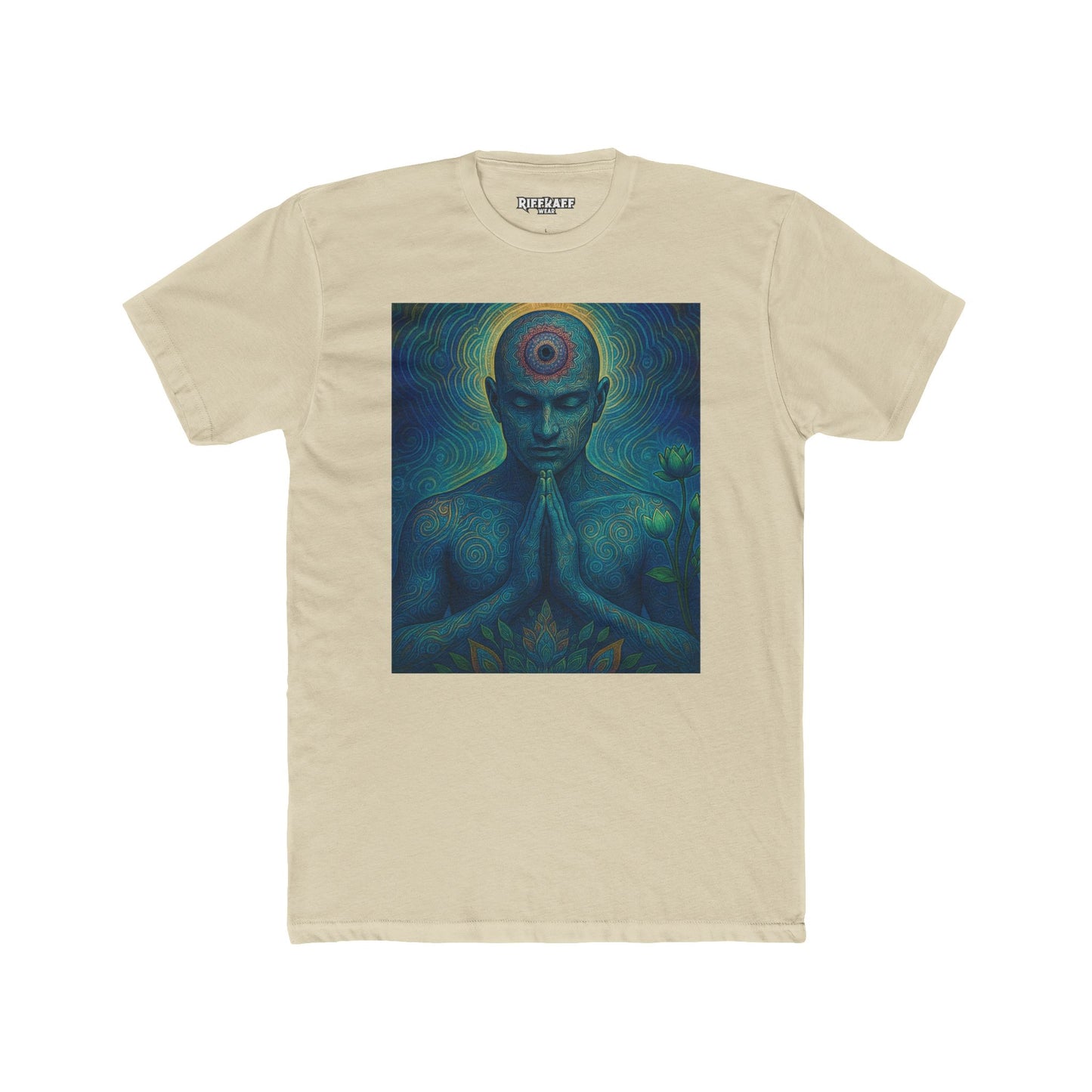Meditative Unisex Cotton Crew Tee Zen Art Design - Riff Raff Wear