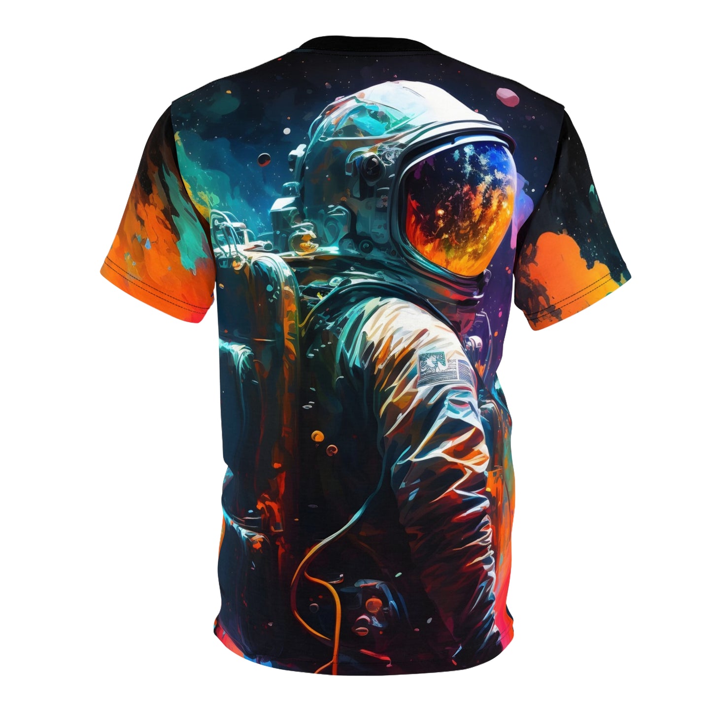 Streetwear - Cosmic Adventure Unisex Cut & Sew Tee - Colorful Astronaut Design - Riff Raff Wear
