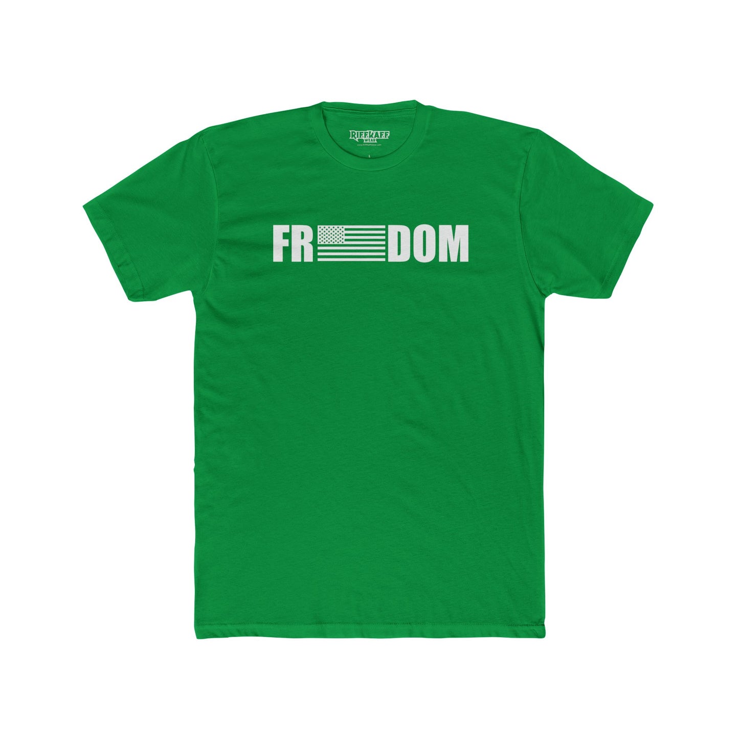 Freedom Tee White Men's Cotton Crew Tee - Riff Raff Wear