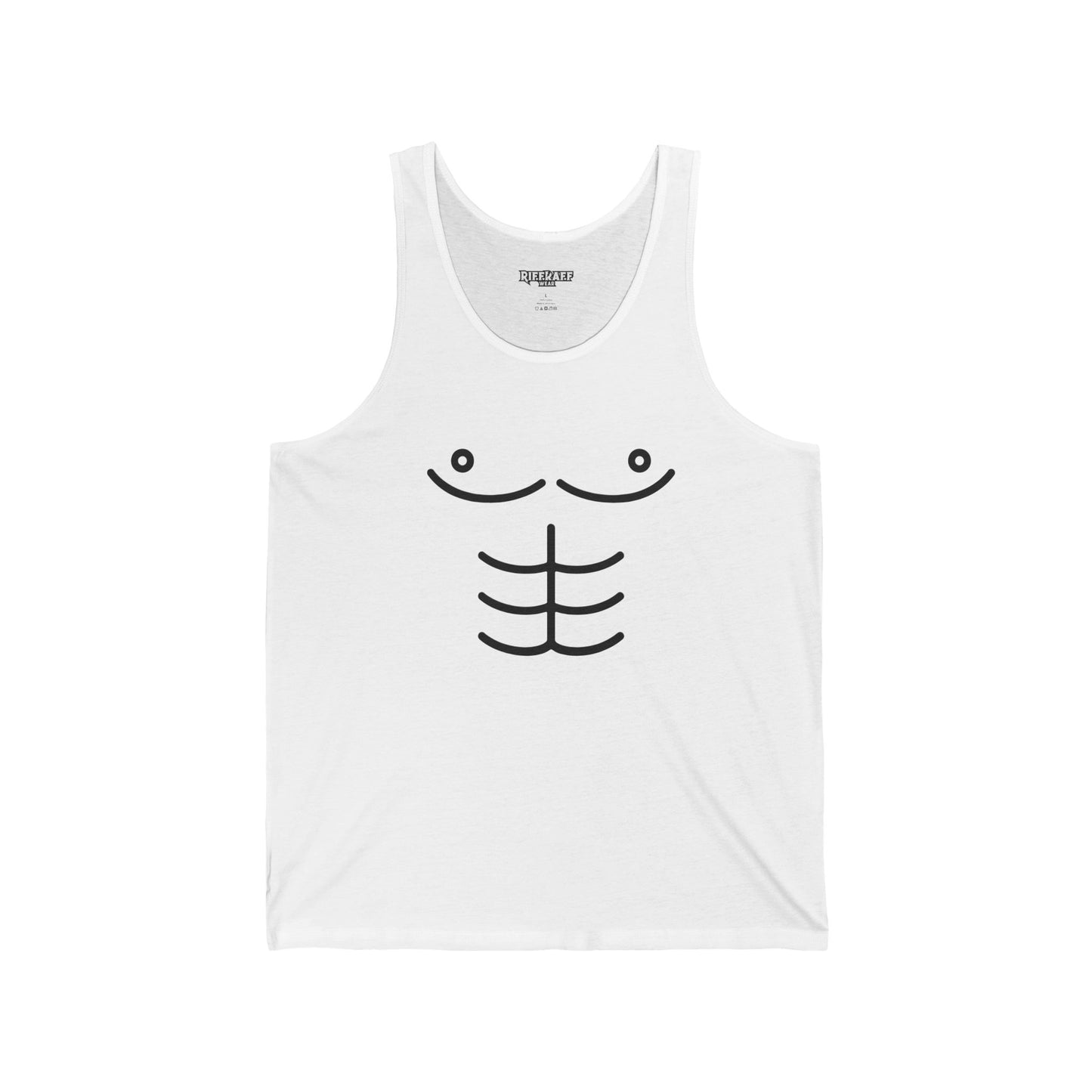 Funny Unisex Jersey Tank with Abs Design - Perfect for Summer, Gym, and Casual Wear - Riff Raff Wear