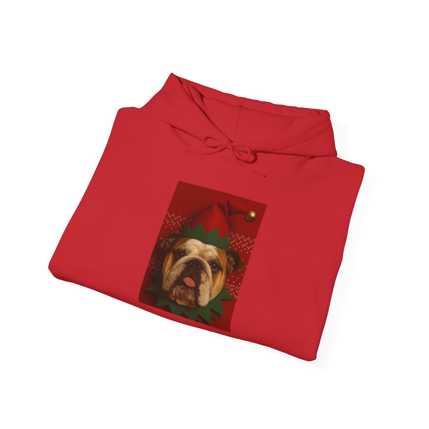 Christmas Bulldog Hoodie, Unisex Heavy Blend Sweatshirt, Funny Pet Gift, Holiday Apparel, Cozy Pullover, Festive Dog Sweatshirt - Riff Raff Wear