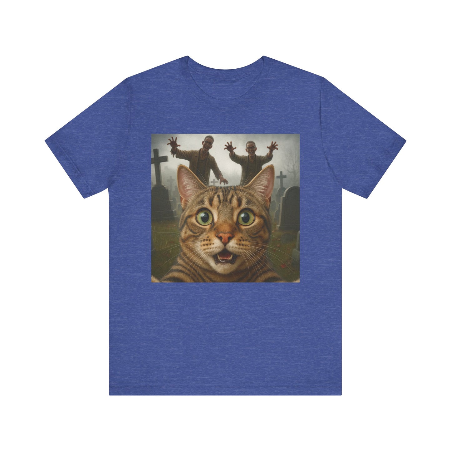 Zombie Cat Halloween Tee, Cute Cat Shirt, Unisex Graphic Tee, Funny Pet Lover Gift, Halloween Costume Top - Riff Raff Wear