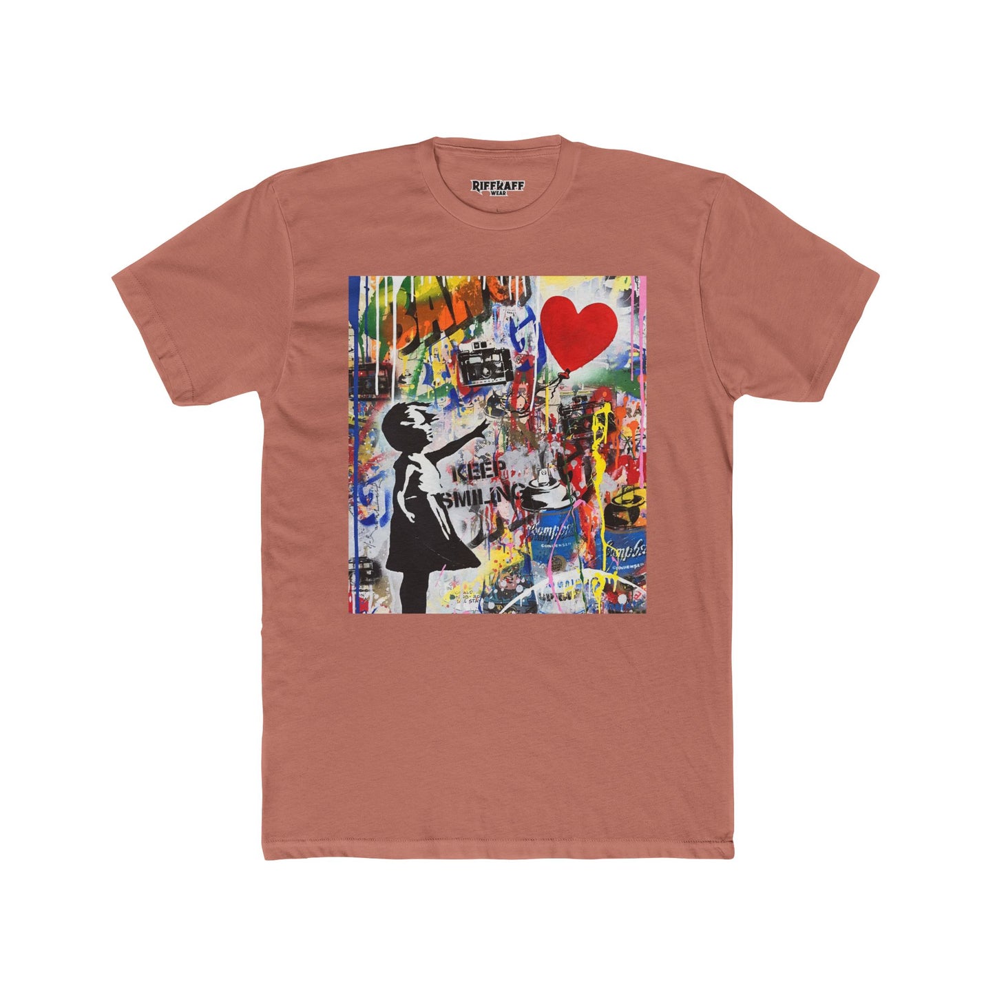 Streetwear - Graffiti Art Keep Smiling -Unisex Cotton Crew Tee - Riff Raff Wear