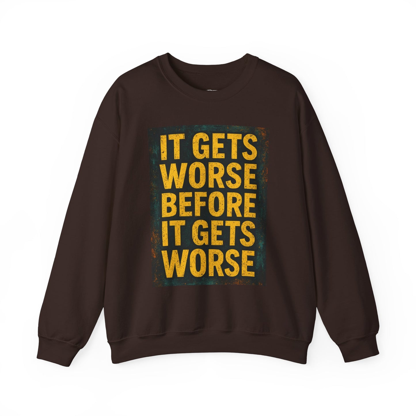 It Gets Worse Graphic Crewneck Sweatshirt - Unisex Heavy Blend™ - Riff Raff Wear