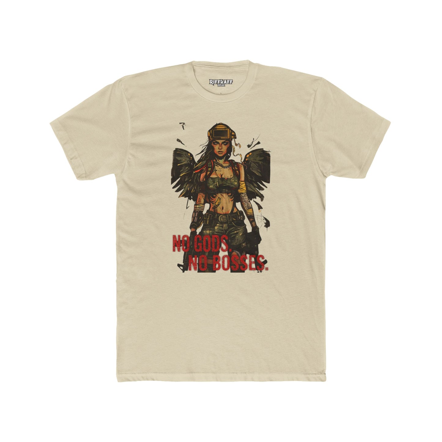 No Gods No Bosses Unisex Cotton Crew Tee - Rebel Vibe Shirt - Riff Raff Wear