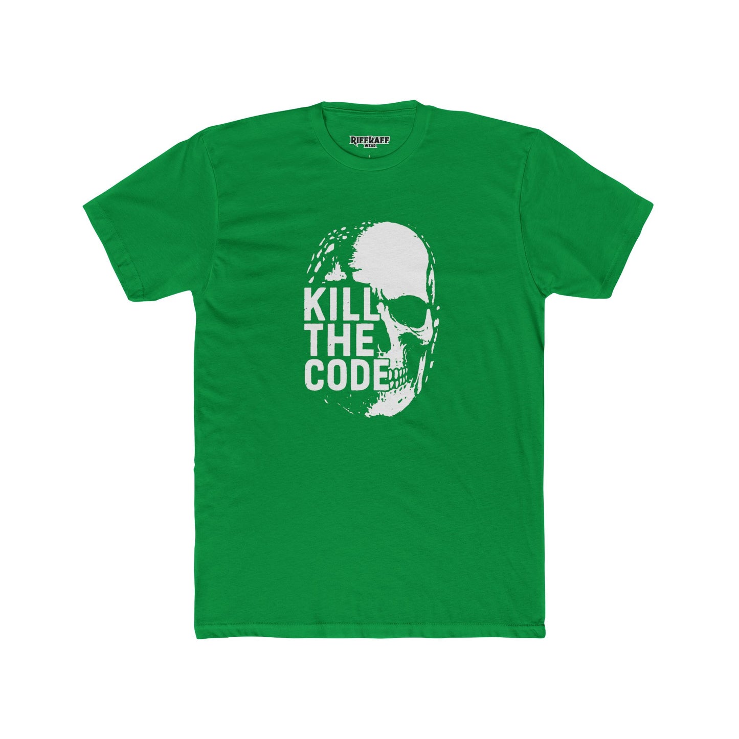 Unisex Cotton Crew Tee - 'Kill The Code' Skull Graphic Shirt for Bold Statement Wear - Riff Raff Wear
