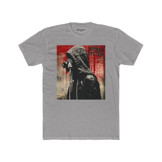 Rebellious Graphic Tee - 'Broken System' Political Art - Riff Raff Wear