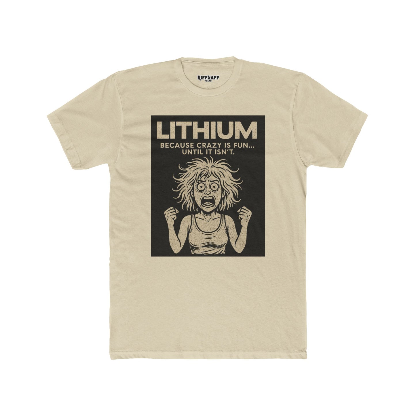 Lithium Unisex Cotton Crew Tee - Fun & Quirky Statement Shirt - OverRx - Riff Raff Wear
