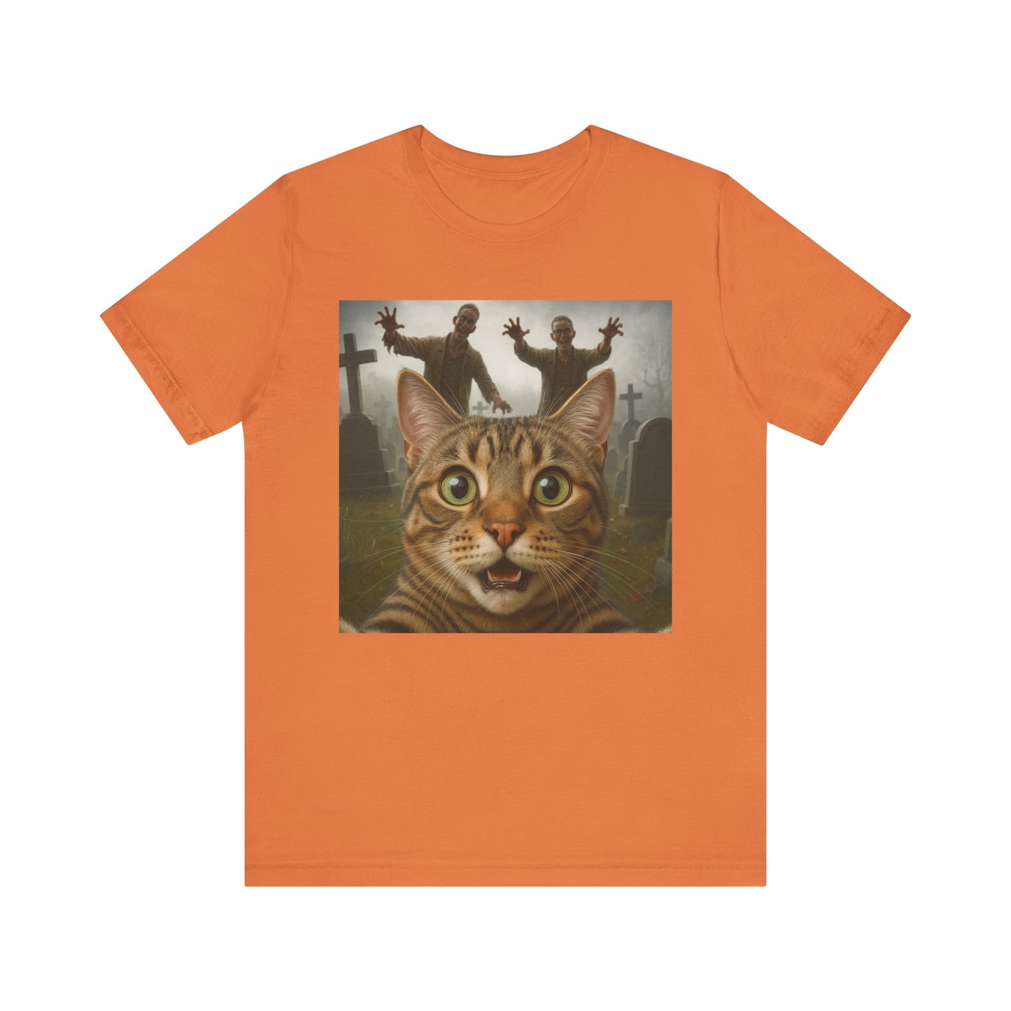 Zombie Cat Halloween Tee, Cute Cat Shirt, Unisex Graphic Tee, Funny Pet Lover Gift, Halloween Costume Top - Riff Raff Wear