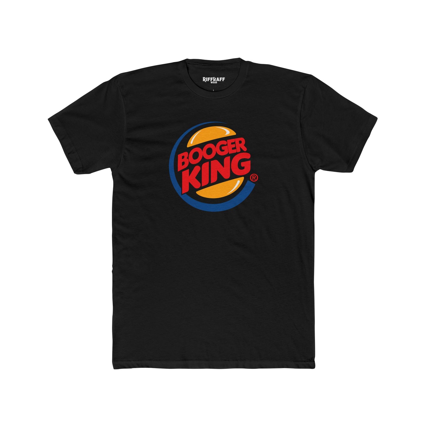 Funny 'Booger King' Unisex Cotton Crew Tee - Humorous T-Shirt for Kids and Adults - Parody Logo Series - Riff Raff Wear
