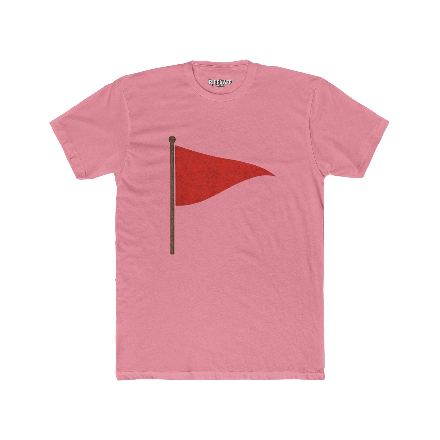 Unisex Cotton Crew Tee with Red Flag Design - Casual Wear for Trendsetters - Riff Raff Wear