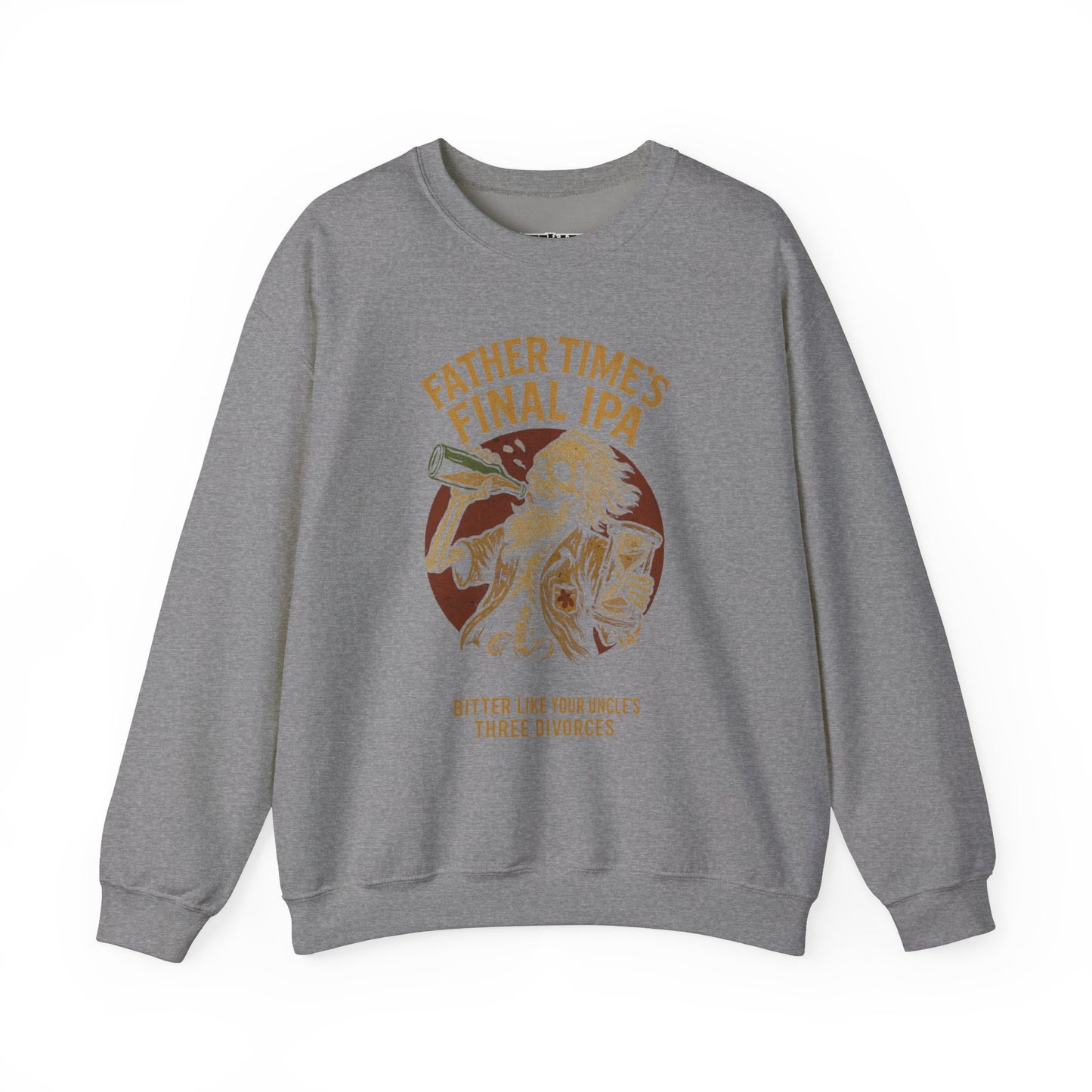 Funny Unisex Crewneck Sweatshirt - Father Time's Final IPA Design - Riff Raff Wear Underground