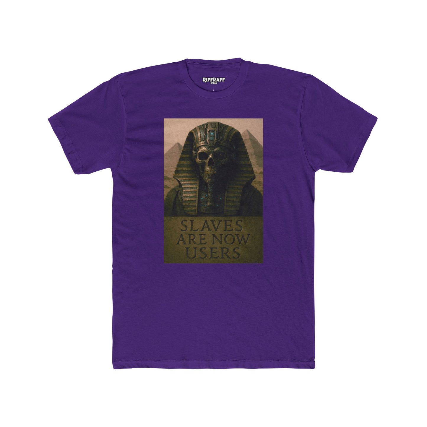 Unisex Cotton Crew Tee - "Slaves Are Now Users" Graphic Tee - Riff Raff Wear