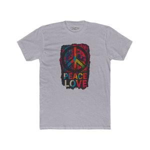 Peace Love Unisex Cotton Crew Tee - Vibrant Graphic Political Art - Riff Raff Wear