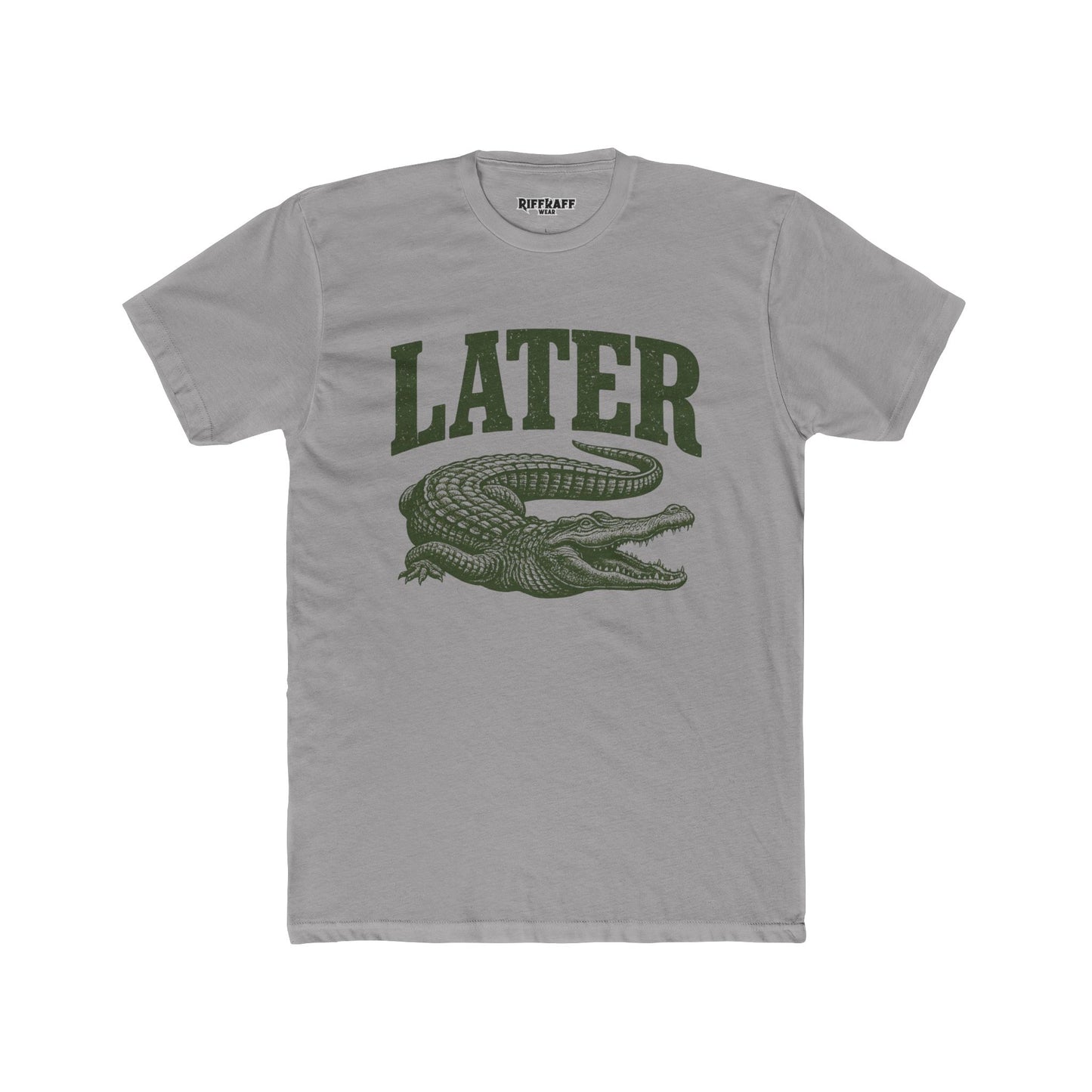 Unisex Cotton Crew Tee - 'Later' Crocodile Graphic T-Shirt for Casual Vibes - Riff Raff Wear