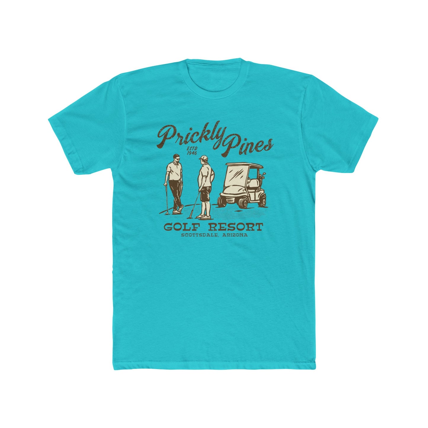 Prickly Pines Golf Resort Unisex Cotton Crew Tee - Perfect for Golf Lovers! - Riff Raff Wear Underground